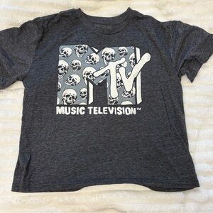 MTV Kids Charcoal Skull Graphic Tee